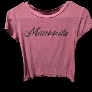 Mamacita Script Crop Tee - Pink Women's Top